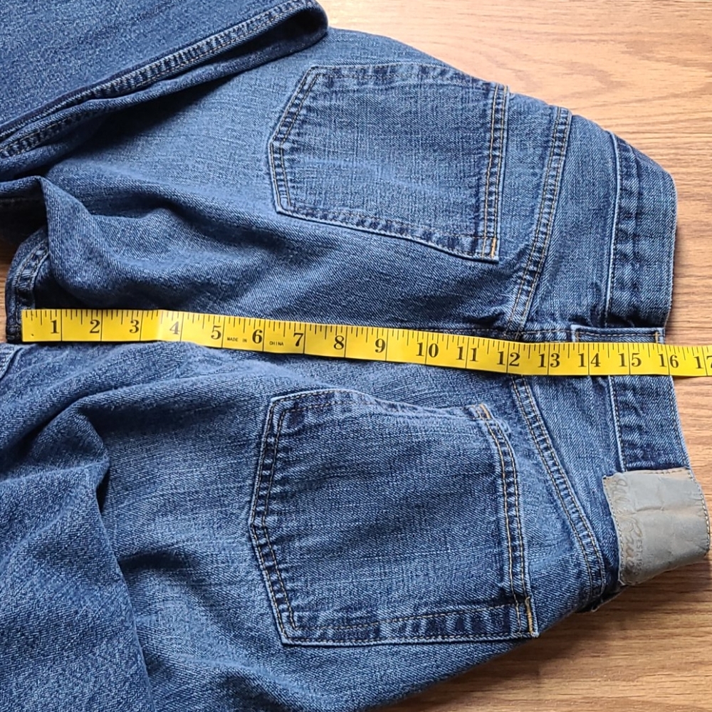 EDDIE BAUER 35x28 VINTAGE STRAIGHT FADED MENS BLUE JEANS - Picture 4 of 8